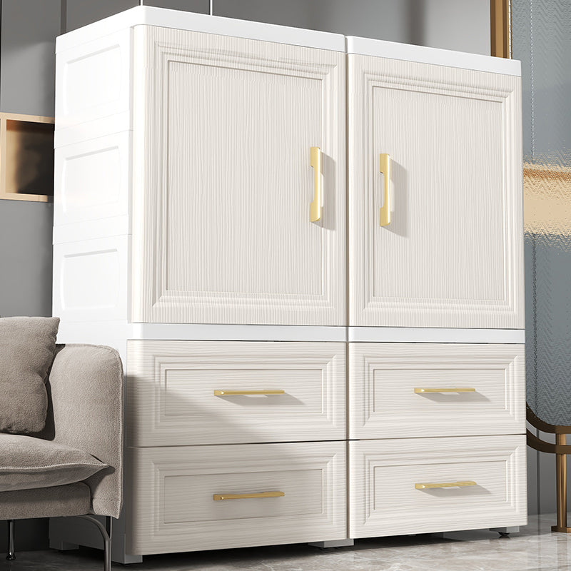 Contemporary Bedroom Armoire with Drawer Plastic Youth Armoire for Home