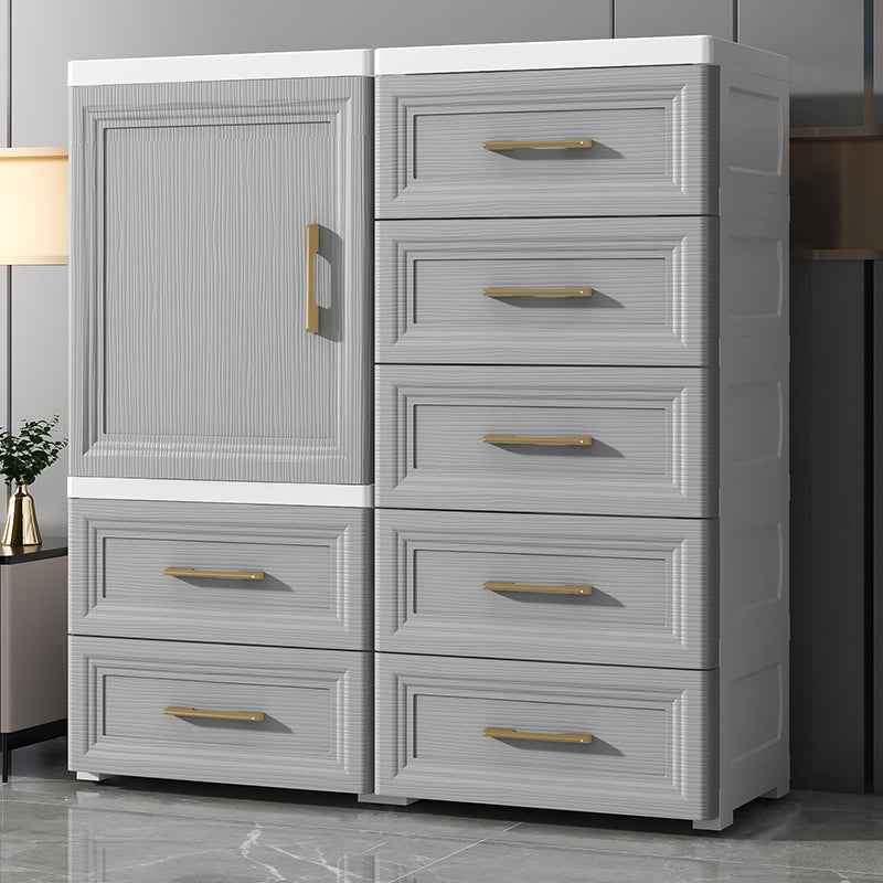 Contemporary Bedroom Armoire with Drawer Plastic Youth Armoire for Home