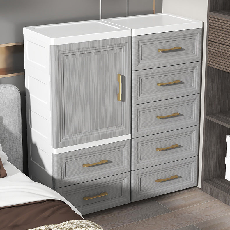 Contemporary Bedroom Armoire with Drawer Plastic Youth Armoire for Home