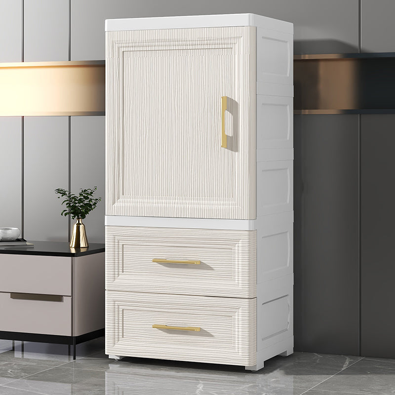 Contemporary Bedroom Armoire with Drawer Plastic Youth Armoire for Home