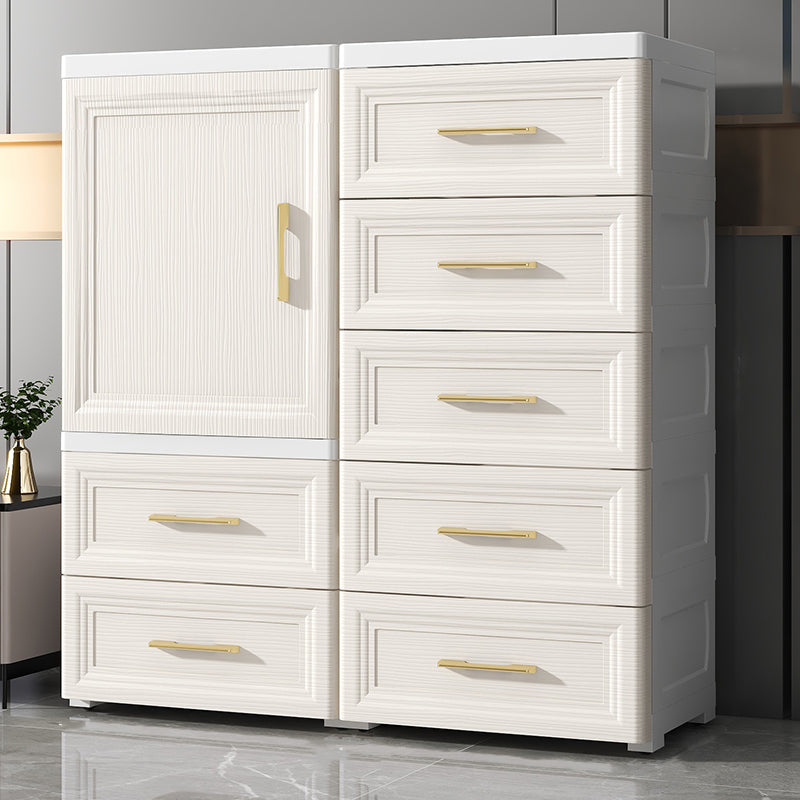 Contemporary Bedroom Armoire with Drawer Plastic Youth Armoire for Home