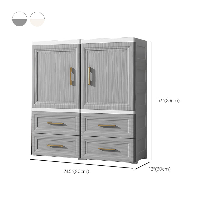 Contemporary Bedroom Armoire with Drawer Plastic Youth Armoire for Home