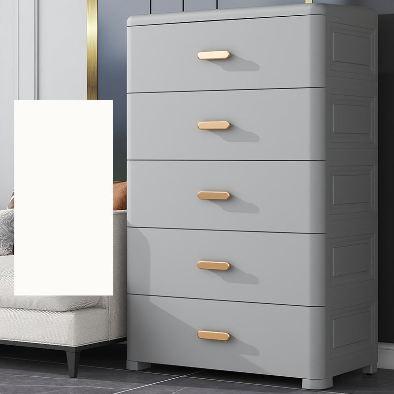 Contemporary Plastic Armoire Cabinet 5-drawer Wardrobe Armoire