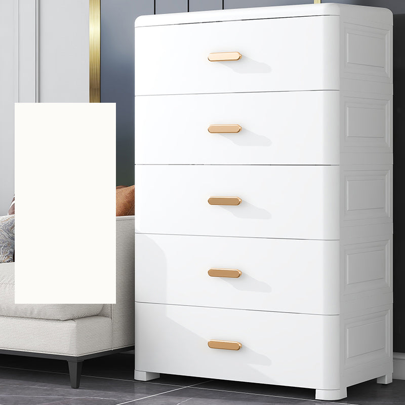 Contemporary Plastic Armoire Cabinet 5-drawer Wardrobe Armoire