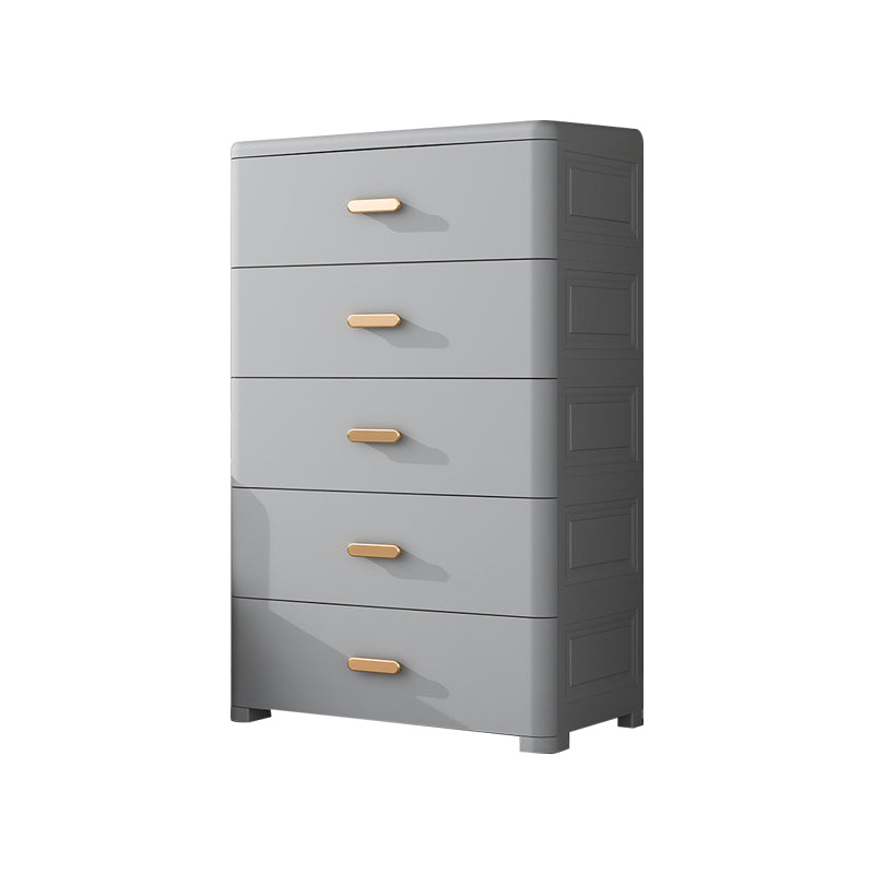 Contemporary Plastic Armoire Cabinet 5-drawer Wardrobe Armoire