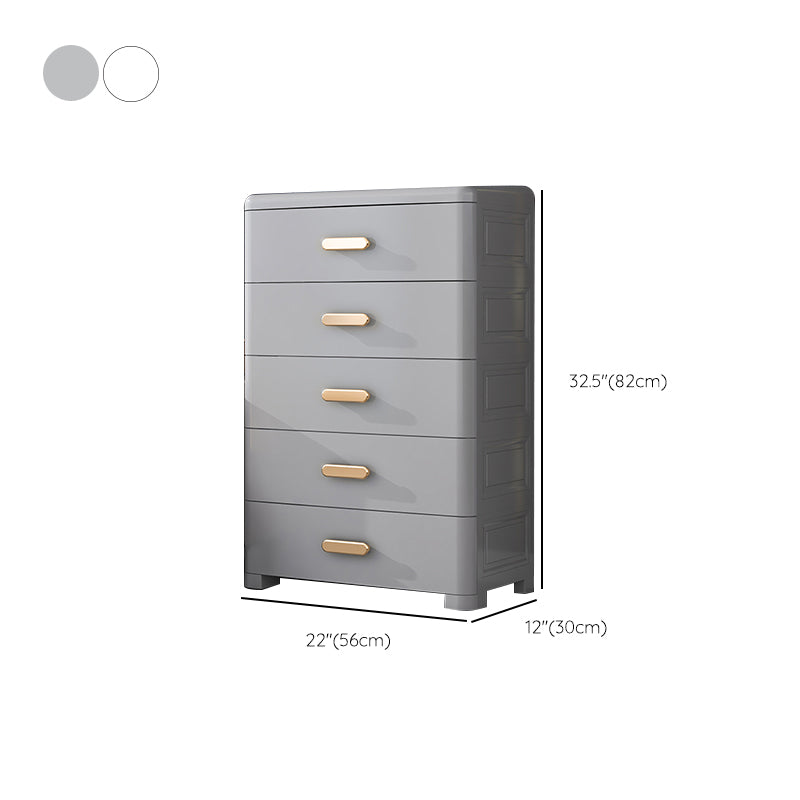 Contemporary Plastic Armoire Cabinet 5-drawer Wardrobe Armoire