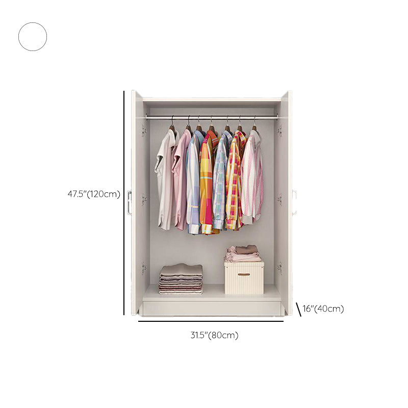 Wooden Kids Closet Cloth Rod Included Wardrobe Closet with Doors