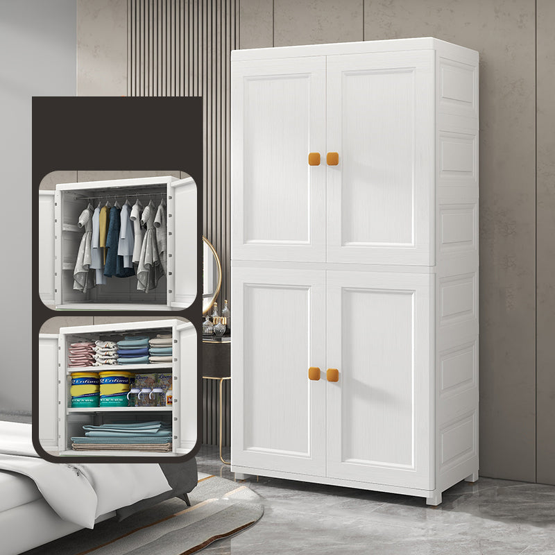 Plastic Freestanding Wardrobe Armoire Multifunctional Wardrobe with Lower Storage Drawers