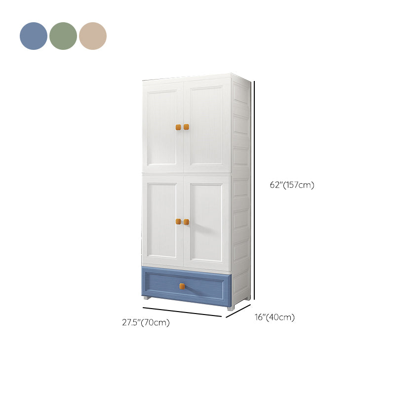 Plastic Freestanding Wardrobe Armoire Multifunctional Wardrobe with Lower Storage Drawers