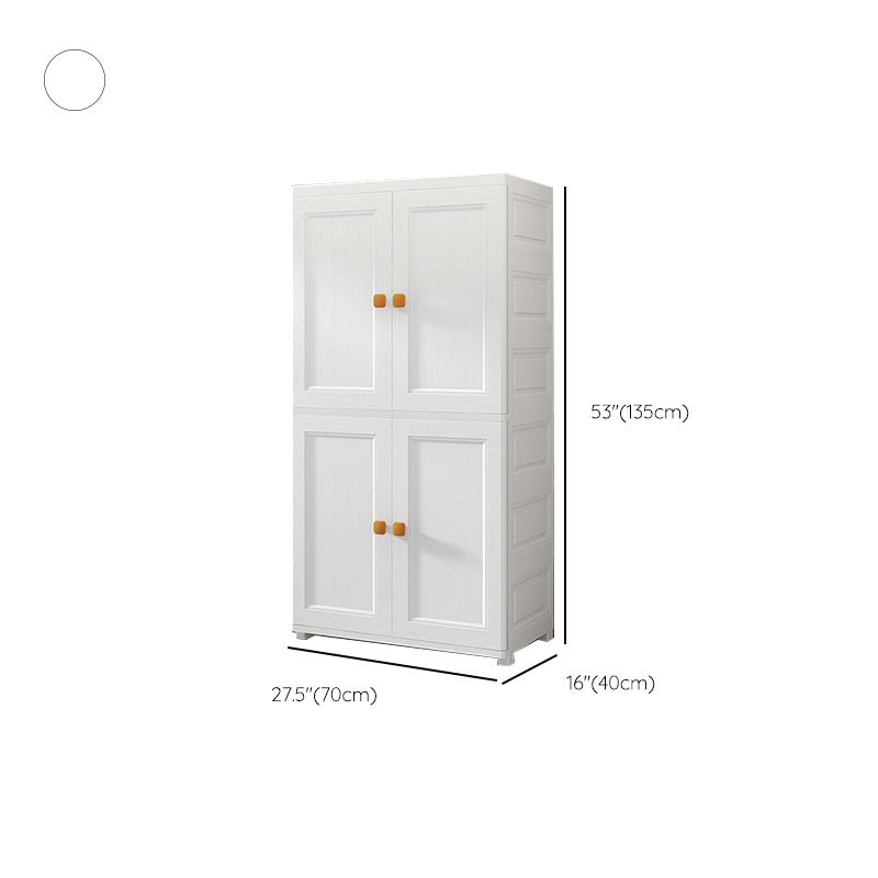 Plastic Freestanding Wardrobe Armoire Multifunctional Wardrobe with Lower Storage Drawers