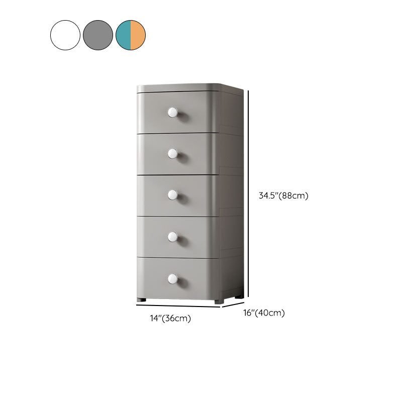 Contemporary Youth Armoire Plastic 5-drawer Bedroom Armoire for Home