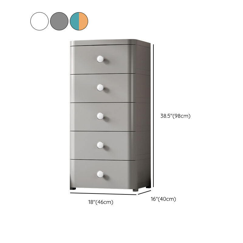 Contemporary Youth Armoire Plastic 5-drawer Bedroom Armoire for Home