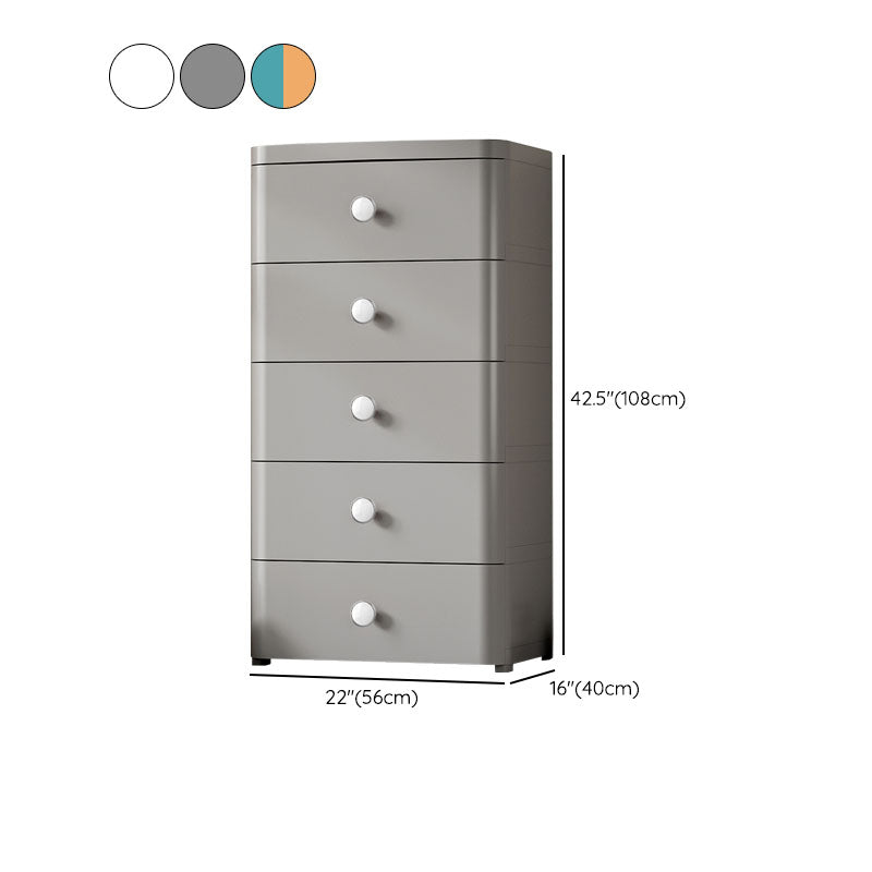 Contemporary Youth Armoire Plastic 5-drawer Bedroom Armoire for Home