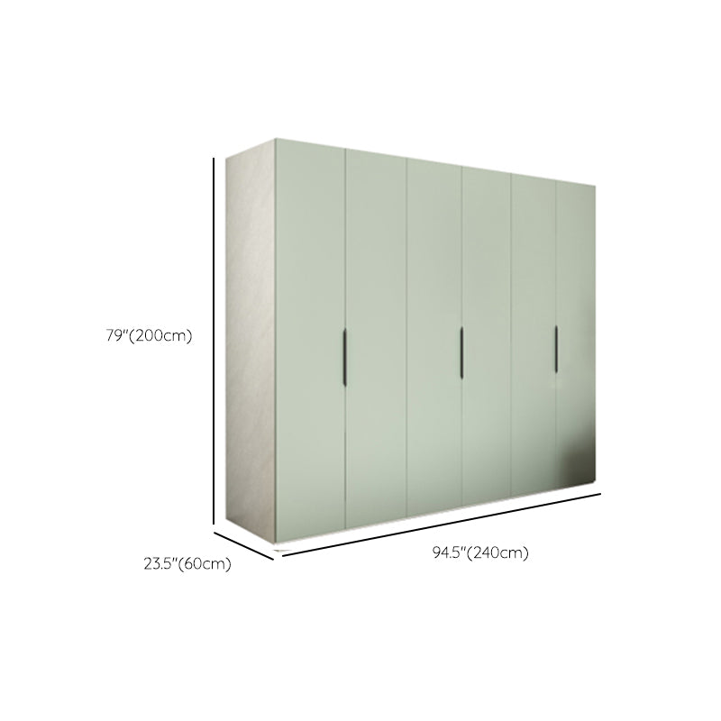 Manufactured Wooden Kids Closet Green Colour Wardrobe Closet with Drawers