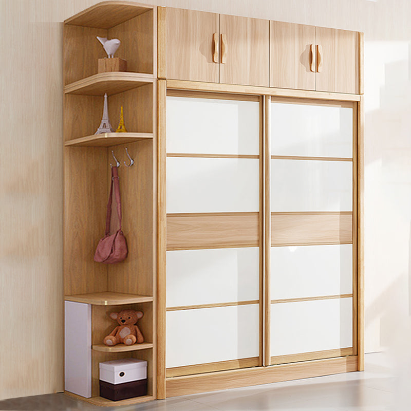 Solid Wood Kids Closet Modern Style Wardrobe Closet with Sliding Door