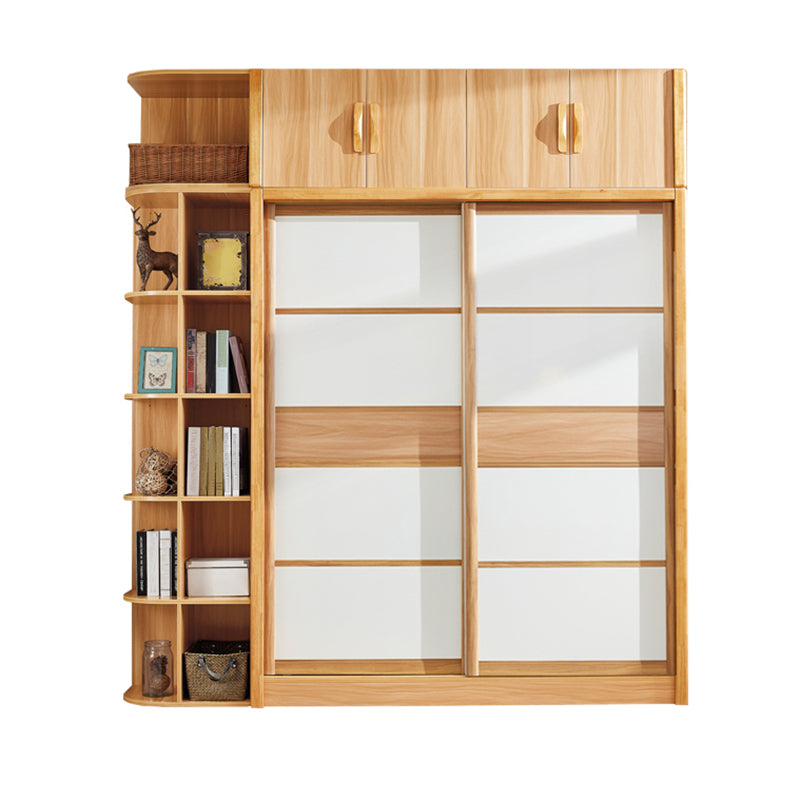 Solid Wood Kids Closet Modern Style Wardrobe Closet with Sliding Door