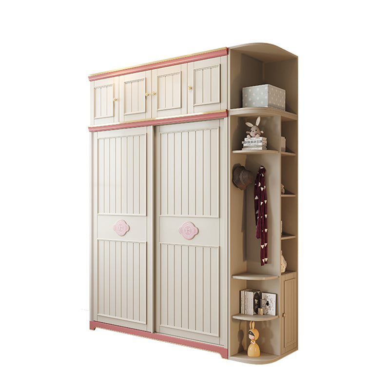 Manufactured Wood Kids Closet Bedroom Youth Armoire with Sliding Door