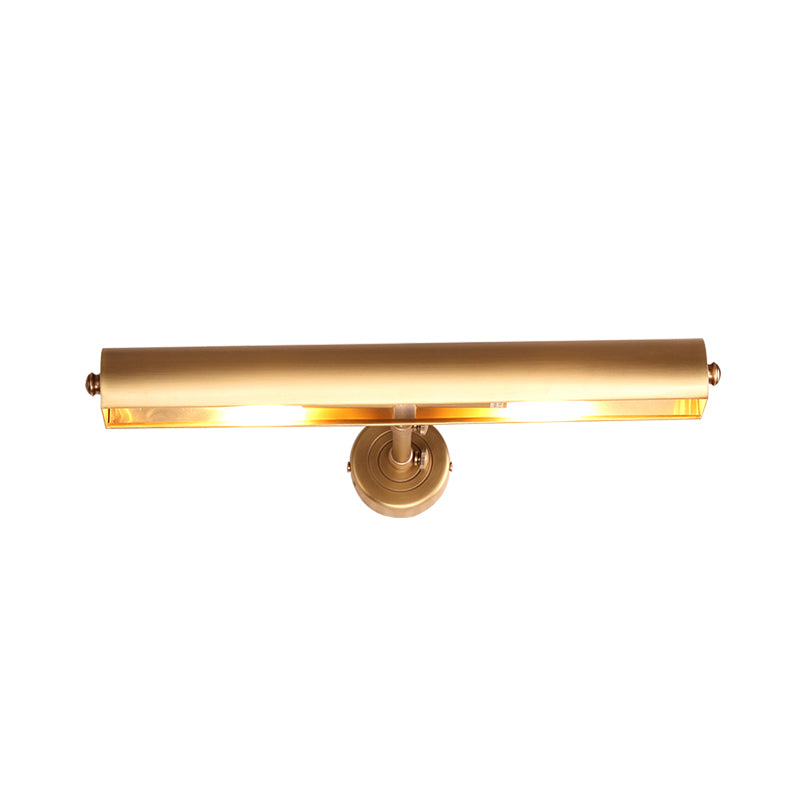 Tubular Bathroom Vanity Wall Mount Light Metallic 2 Lights Minimalist Sconce Lamp Fixture in Brass