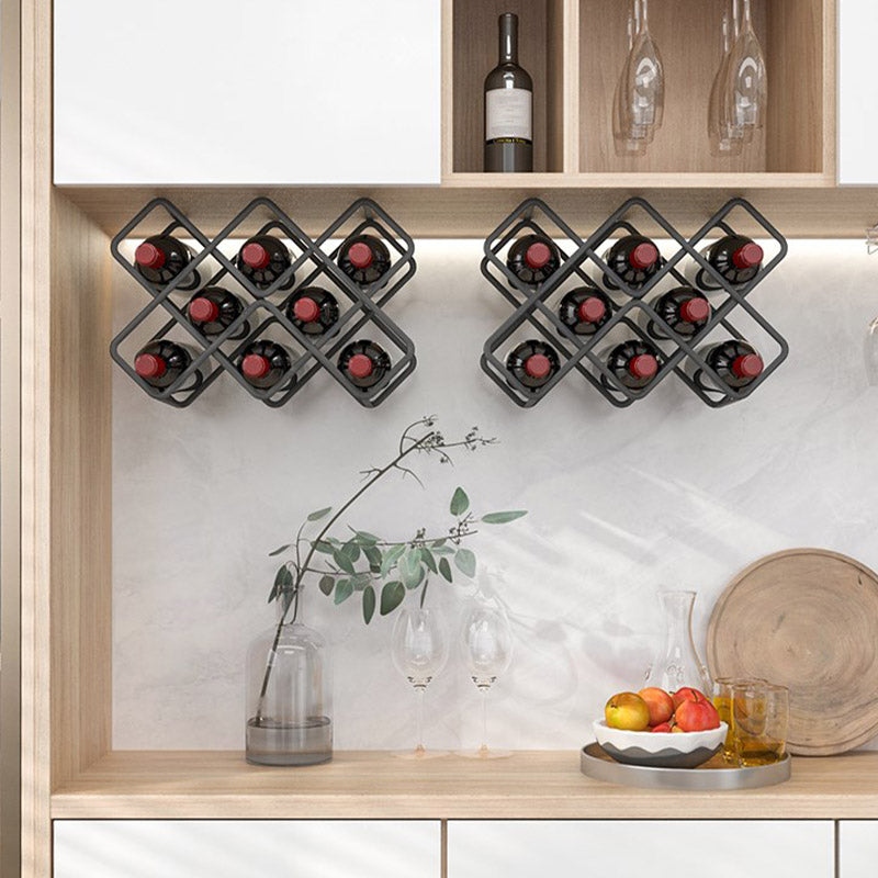 Modern Simple Tabletop Wine Rack Metal Frame Wine Bottle Rack for Kitchen