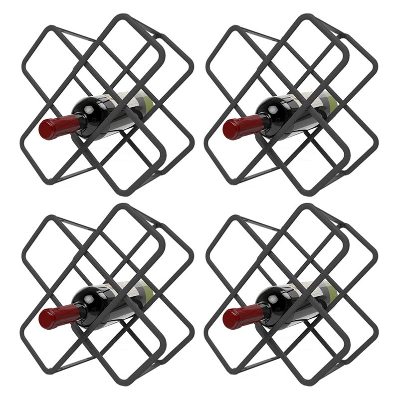 Modern Simple Tabletop Wine Rack Metal Frame Wine Bottle Rack for Kitchen