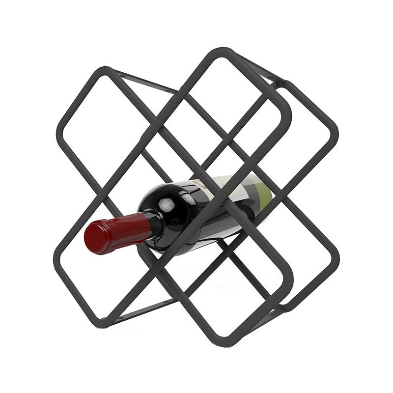 Modern Simple Tabletop Wine Rack Metal Frame Wine Bottle Rack for Kitchen