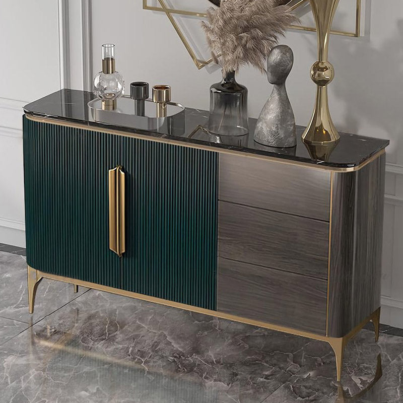 Modern & Contemporary Side Board Adjustable Shelving Credenza with Drawers and Cabinets