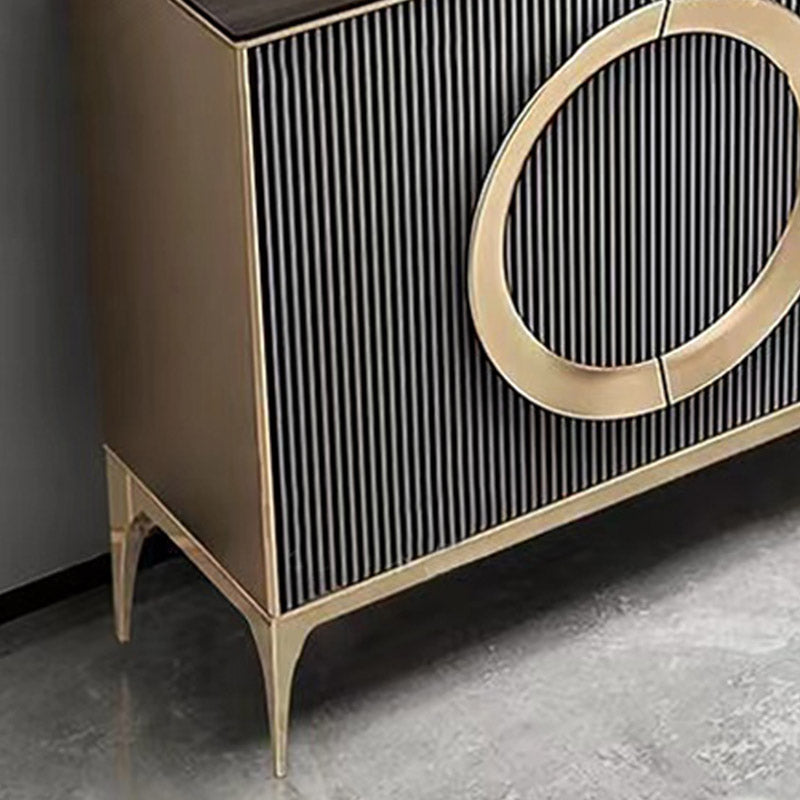 Contemporary Side Board Adjustable Shelving Credenza with Drawers and Cabinets