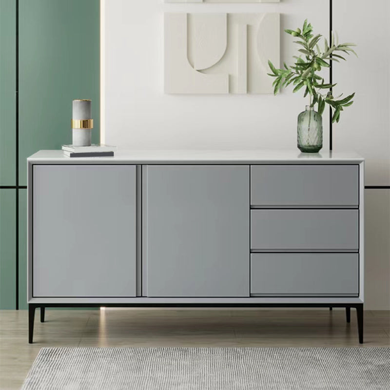 Modern & Contemporary Side Board Stone Sideboard Table with Cabinets