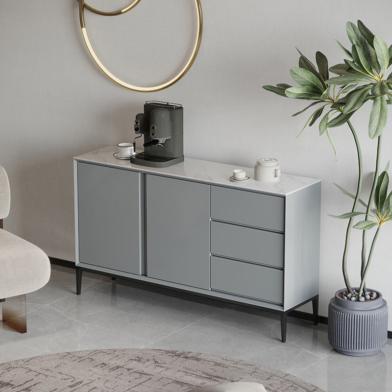 Modern & Contemporary Side Board Stone Sideboard Table with Cabinets