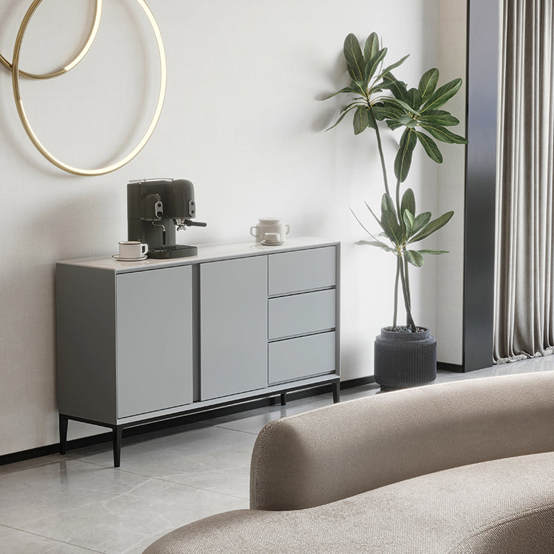 Modern & Contemporary Side Board Stone Sideboard Table with Cabinets