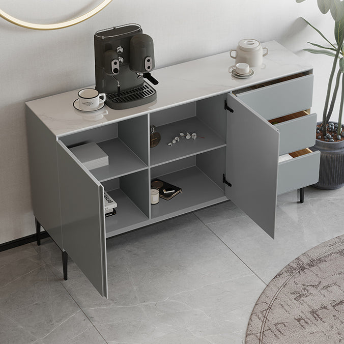 Modern & Contemporary Side Board Stone Sideboard Table with Cabinets