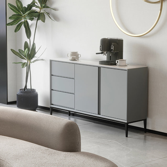 Modern & Contemporary Side Board Stone Sideboard Table with Cabinets