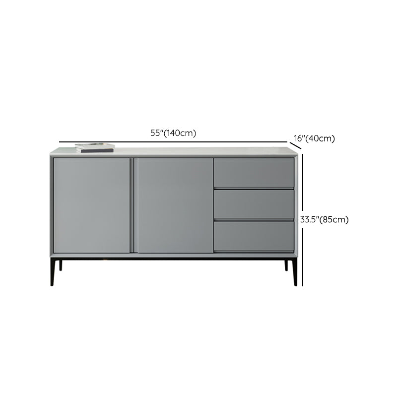 Modern & Contemporary Side Board Stone Sideboard Table with Cabinets