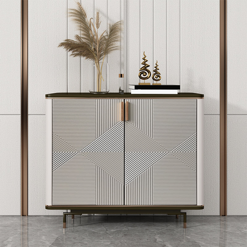 Glam Style Buffet Sideboard Stone Sideboard Buffet with Cabinets