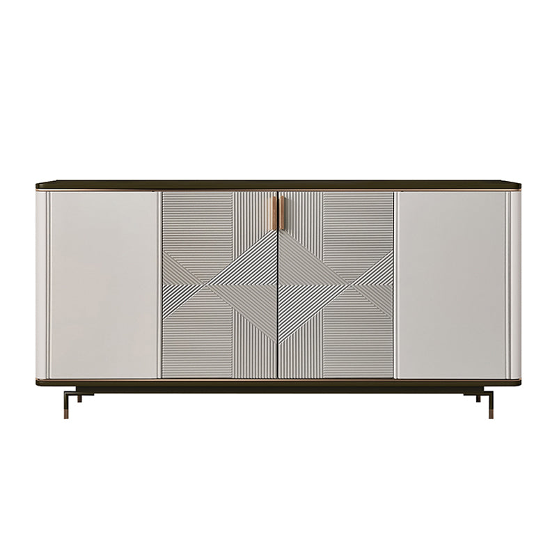 Glam Style Buffet Sideboard Stone Sideboard Buffet with Cabinets