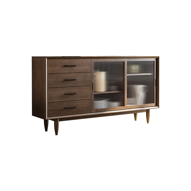 Solid Wood Buffet Contemporary Style Sideboard Table with Cabinets and Drawers