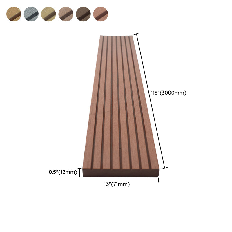 Outdoor Floor Patio Stripe Composite Wooden Water-resistant Deck Plank