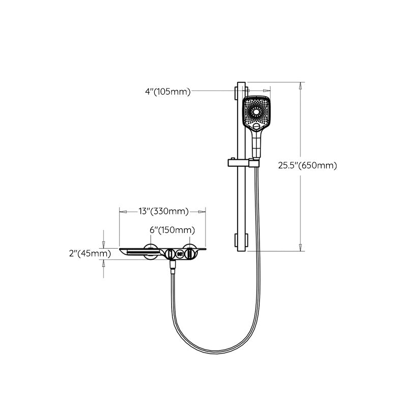 Wall Mounted Shower Combo Temperature Control Shower System with Thermostatic