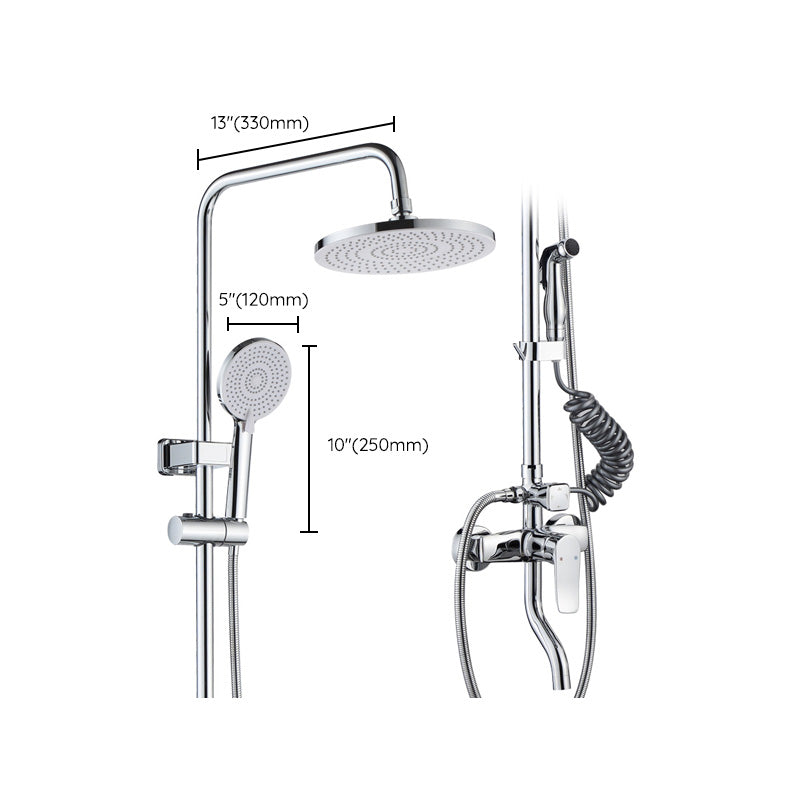 Brass Shower System Temperature Control Wall Mounted Shower Combo with Valve