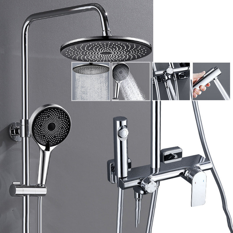 Temperature Control Shower System  Valve Included Brass Wall Mounted Shower Combo