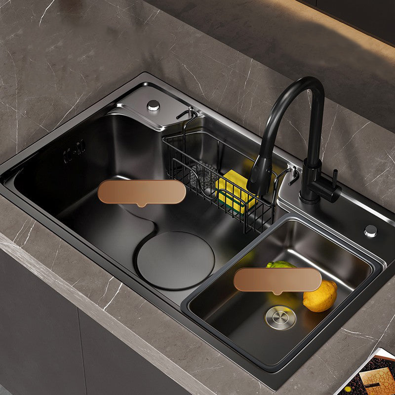 Classic Black Sink Stainless Steel Workstation Sink with Faucet