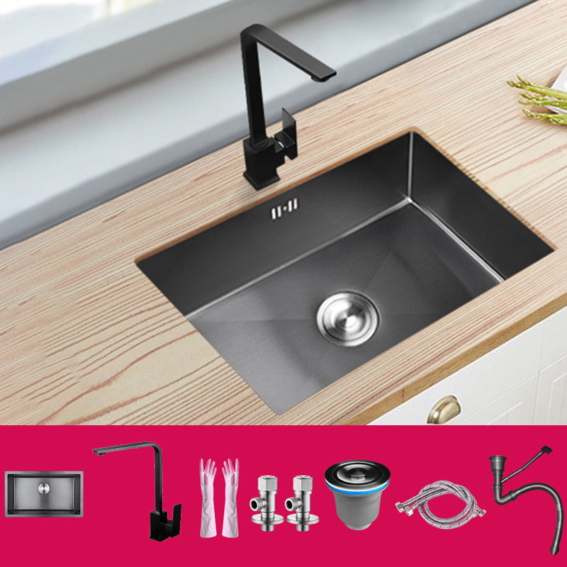 Classic Kitchen Sink Stainless Steel Black Workstation Sink with Faucet