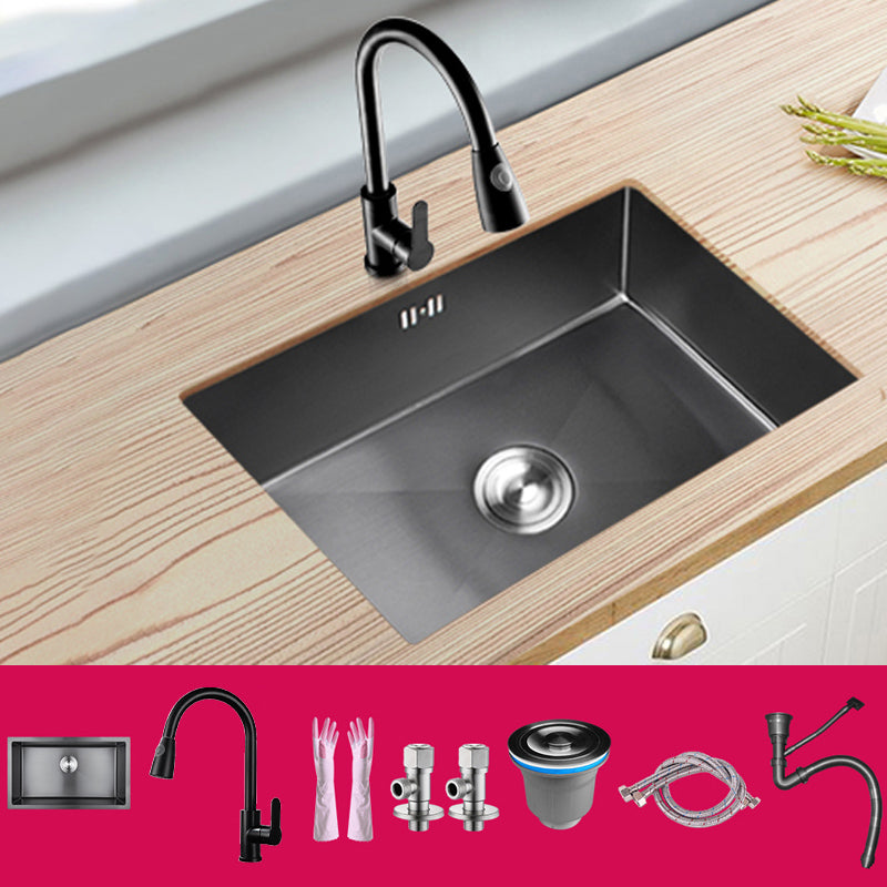 Classic Kitchen Sink Stainless Steel Black Workstation Sink with Faucet