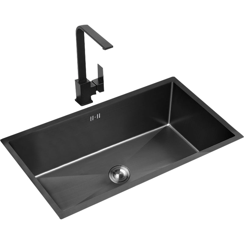 Classic Kitchen Sink Stainless Steel Black Workstation Sink with Faucet