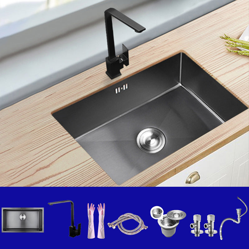 Classic Kitchen Sink Stainless Steel Black Workstation Sink with Faucet