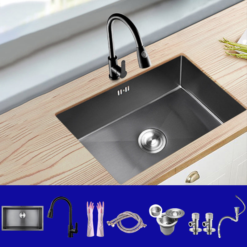 Classic Kitchen Sink Stainless Steel Black Workstation Sink with Faucet