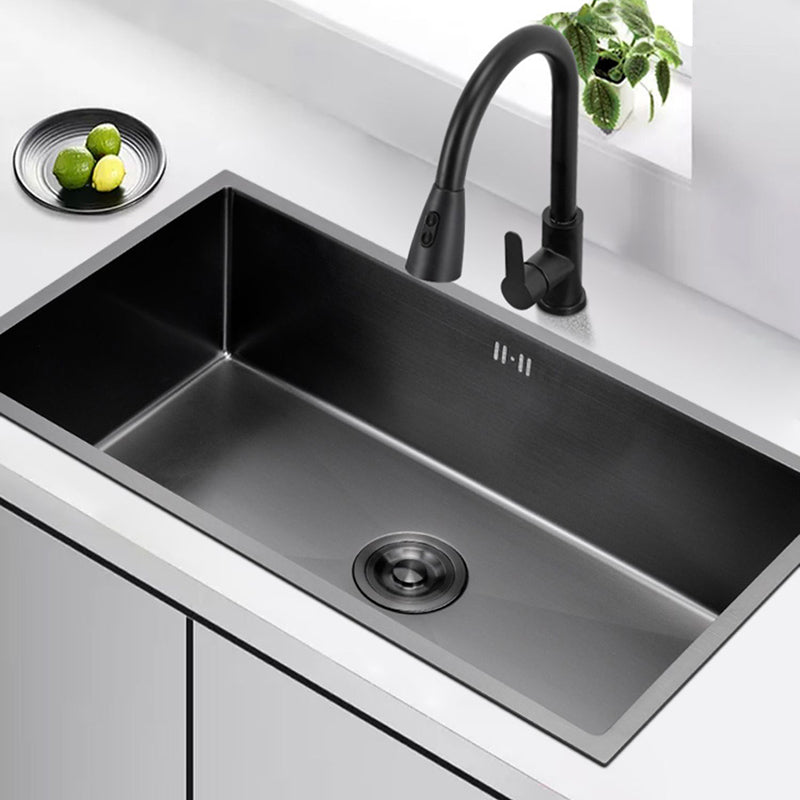 Classic Kitchen Sink Stainless Steel Black Workstation Sink with Faucet