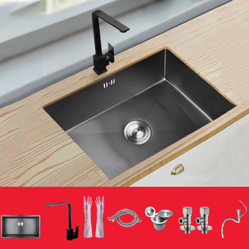 Classic Kitchen Sink Stainless Steel Black Workstation Sink with Faucet