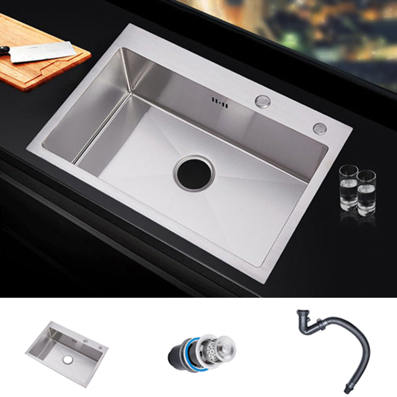 Classic Single Basin Sink Stainless Steel Kitchen Sink with Faucet and Soap Dispenser