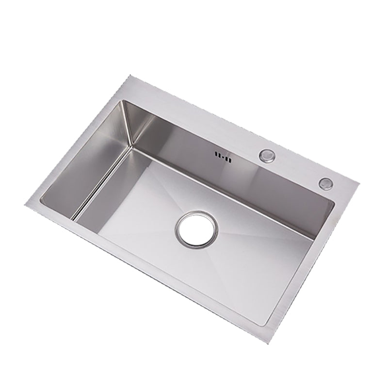 Classic Single Basin Sink Stainless Steel Kitchen Sink with Faucet and Soap Dispenser